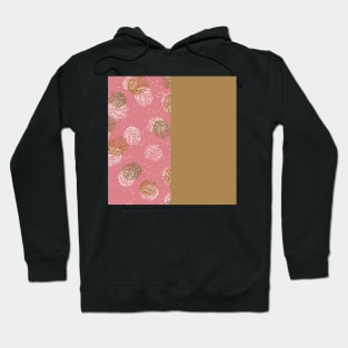 Gold Vertical Split Colorful Pinecone Pattern on Blush Pink Hoodie